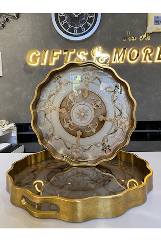 Yuvarlak Tepsi Kçk Gold