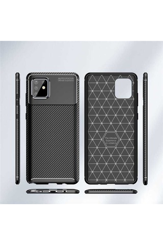 Samsung Uyumlu Galaxy A81 Note 10 Lite Kılıf Zore Negro Silikon Kapak Kahverengi