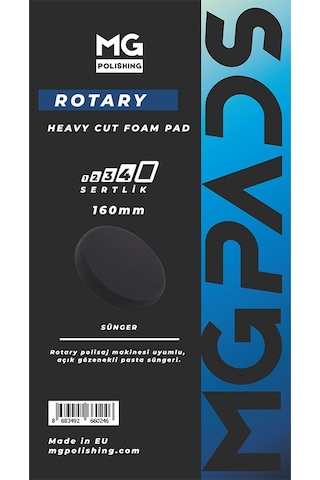Mg Pads Rotary Ağır Kesim Kalın Pasta Süngeri Gri - 160 Mm