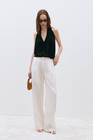Suud Collection Siyah Nina Dökümlü Halter Top