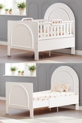 Mdf Beşik, Garden Büyüyen Beşik 90x130 - 1 Adet 90x130 Comfort Yatak Beyaz