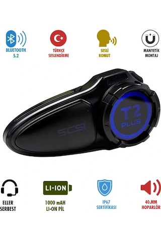 Scs T2 Plus Bluetooth Ve Intercom Türkçe Seslendirme