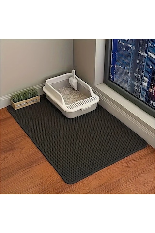 Honeybeeshop Siyah Xxl 29 53x45 28 İnç Anti Kaygan Kedi Kumu Matı Su Geçirmez Büyük Boy Çift Katmanlı Eva Kedi Matı 6 Renk Seçeneği