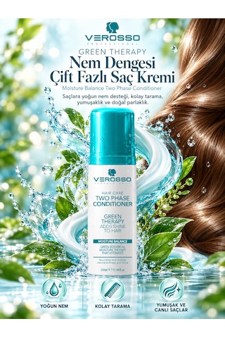 Verosso Green Therapy İki Fazlı Durulanmayan Saç Bakım Spreyi 350 Ml