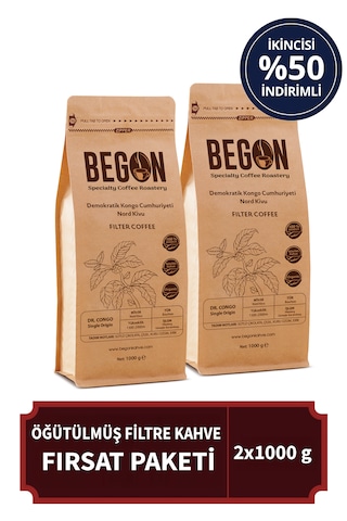 Nord Kivu Nitelikli Filtre Kahve Öğütülmüş Fırsat Paketi 1000g X 2 Adet Filtre