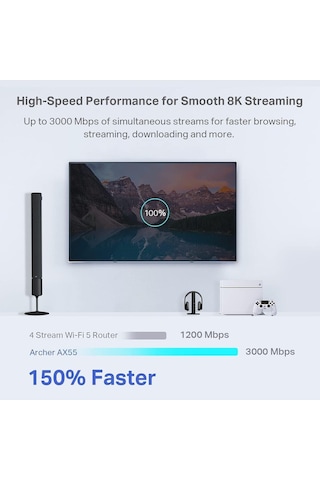 Archer Ax55, Ax3000 Mbps Dual Band Gigabit Wi-fi 6 Router