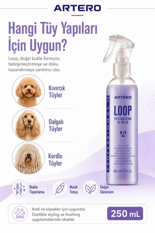Artero Loop Kıvırcık Tüylü Köpekler İçin Şekillendirici Ve Doku Verici Sprey 250 Ml