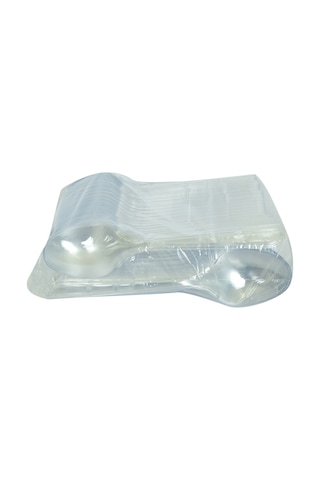 Lokman Avm Plastik Kaşık Ekonomik Çorba Kaşığı 1654 MM Şeffaf 100 Adet 1 Paket