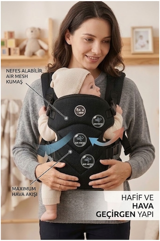 Air Mesh Kanguru Anakucağı Bebek Taşıma Çantası