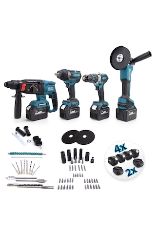 Chelikbei MK800 Akülü Vidalama Seti 4'lü Mavi