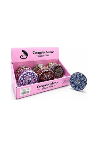 Taşlı Yuvarlak El Aynası Kalın Stil Sahibi Genç Kız Hediyesi Makyaj Masası Çok Renkli