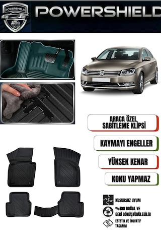 Volkswagen Passat B7 2010-2014 Uyumlu Araca Özel 5d Premium Havuzlu Oto Paspas Takımı 1 Powershıeld Volkswagen Passat B7 2010-2014 Uyumlu Araca Özel 5d Premium Havuzlu Oto Paspas Takımı