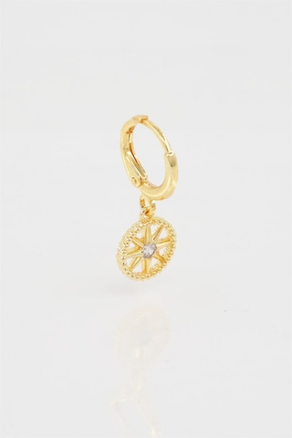 Kadın Kendi Tarzını Oluştur Zirkon Taşlı Kuzey Yıldızı Figürlü 1 Adet Küpe-3352 Altın