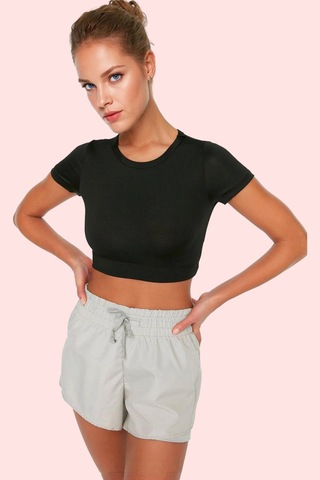 Ersefa Moda Örme Normal Bel Boru Paça Sportswear Haki Paraşüt Kumaş 2 Ka Gri
