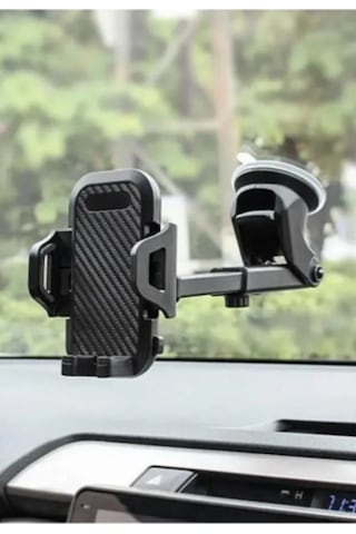 Araç Oto İçi 2in1 Uzayan Vantuzlu Ve Havalandırma Telefon Tutucu Tutacağı Sh3100 1-black
