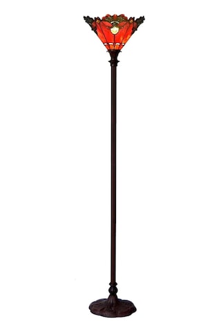 Home London Breeze Tiffany Tarzı Barok Vitray Ayaklı Lambader El Yapımı 180 Cm Torchiere Zemin Lambası Renkli Diğer