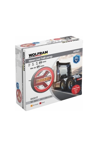 Wolfram 12v-24v Stop Lambası Yuvarlak Neon Ledli-kayar Sinyalli 3 Fonksiyonlu 140 35 Mm E9 Sağ