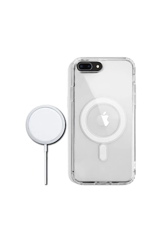 Apple Uyumlu iPhone 8 Plus Şeffaf Magsafe Kılıf Safe Şeffaf