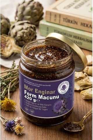 1 X 420 Gr Mor Enginar Form Macunu - Karahindiba & Zencefilli Doğal Bitki Karışımı