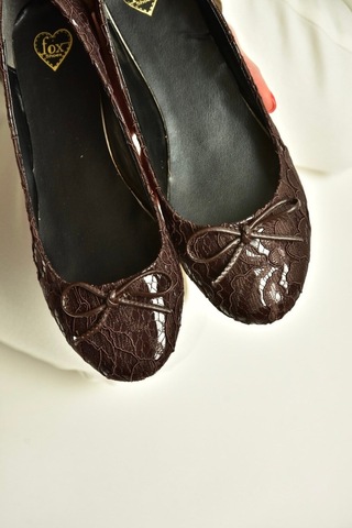 Fox Shoes Z726243404 Kahverengi Kumaş Kadın Babet