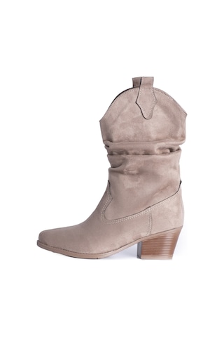 RASD SHOES KÖRÜKLÜ VİZON WESTERN KADIN BOT Vizon