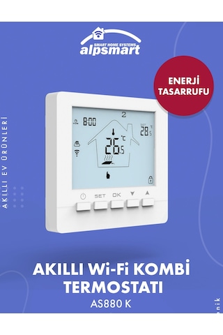 Alpsmart AS-880K Wi-Fi Akıllı Kablolu Oda Termostatı