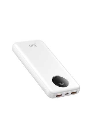 Juo MT03277 10000 mAh 22.5 W Dijital Led Ekranlı Taşınabilir Hızlı Şarj Powerbank Beyaz