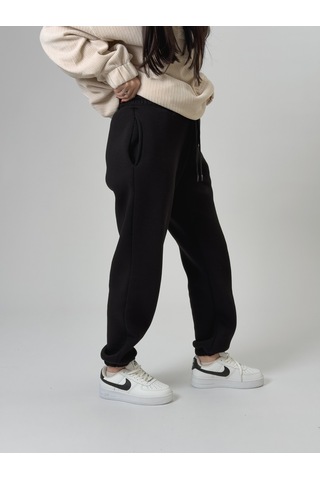 Cocopelli Şardonlu Siyah Kadın Jogger Eşofman Coc2543