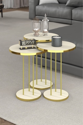 Northcity Gold Terra Zigon Krem Bej 3'lü Altın - Krem