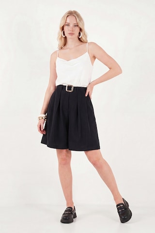 Lela Kemerli Yüksek Bel Relaxed Fit Bermuda Short Bayan Short 145m39764 Siyah