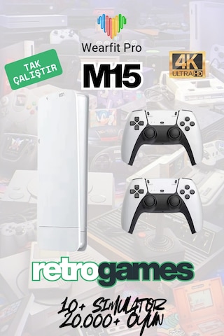 Wearfitpro M15 4k Tv Video Oyun Konsolu 2.4g Kablosuz Joystick 20.000 Retro Oyunlu Oyun Konsolu