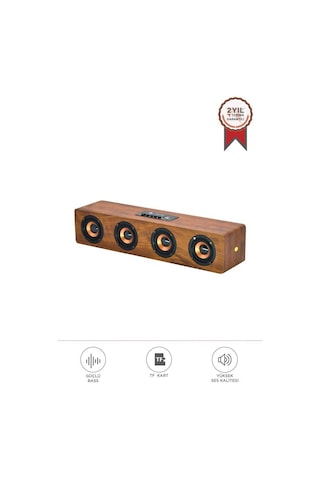 Torima Kts-1108 Ahşap Kasa Bluetooth Hoparlör 4 Hoparlör Ahşap Tasarım Aux Usb Tf Kart Girişli Kablosuz Speaker