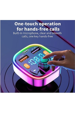 Bluetooth Car Adapter Bluetooth 5.0 Fm Radio Transmitter Radio Adapter Car Kit Bluetooth Car Charger Adapter Pd+qc3.0 Black