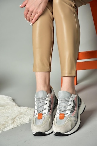 Fox Shoes R312511002 Gri Süet Kadın Spor Ayakkabı Sneakers Gri