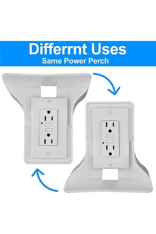 Geeksen Duvar Montajlı Elektrik Prizi Tutucu, Sabit Ve Kolay Kurulum, Evcil Gereçleri Saklama, 10 Lbs Yük Taşıma, Beyaz Plastik, 2 Adet Beyaz