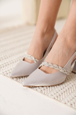 Drey Gümüş Kadın Topuklu Ayakkabı Muhtelif