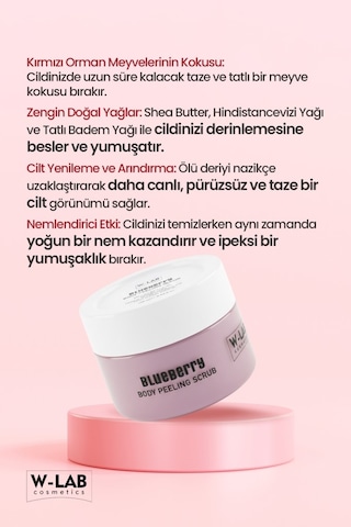 W-Lab Cosmetics Blueberry Body Peeling Scrub 250 Ml