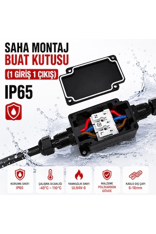 İp 65 Saha Montaj Buat Kutusu 1 Giriş 1 Çıkış
