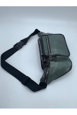 Nahitatyana Unisex Yeşil Çok Cepli Hakiki Deri Freebag Bel Çantas Yesil