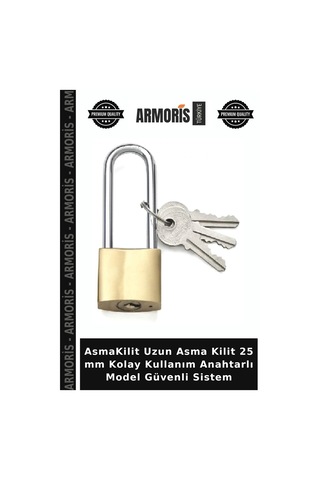 Asmakilit Uzun Asma Kilit 25 Mm Kolay Kullanım Anahtarlı Model Güvenli Sistem
