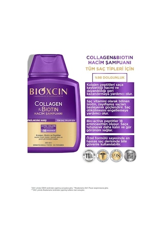 Bioxcin Collagen & Biotin Ekstra Hacim Şampuanı 3 x 300 ML