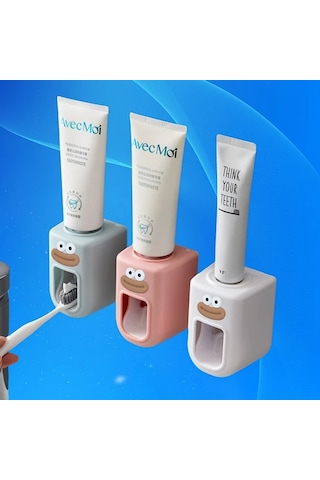 Elmpaly 2'li Rastgele Renk Duvar Askılı Otomatik Diş Macunu Sıkacağı Lazım Temizlik Banyo Aparatı 1