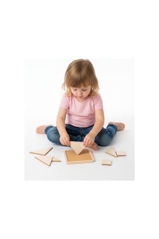 Doğal Montessori Eğitici Denge Oyunu - El Yapımı Yapboz Puzzle Seti