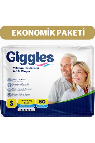 Giggles Yetişkin Bel Bağlamalı Hasta Bezi Small 2 x 30'Lu