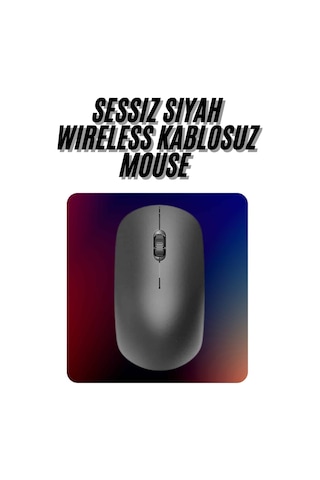 Kablosuz Bağlantı Yüksek Hassasiyetli Kablosuz Wireless Siyah Mouse Standart