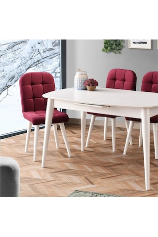 Essen Masa, Etro Sandalye, Beyaz, 130x80 Beyaz