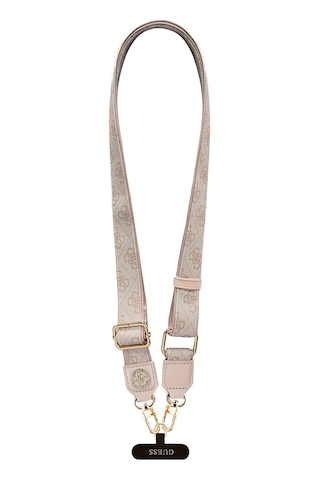 Guess Lisanslı Taşlı 4g Metal Logolu Çapraz Vücut Telefon Askı Kayışı 150cm Pembe Pembe