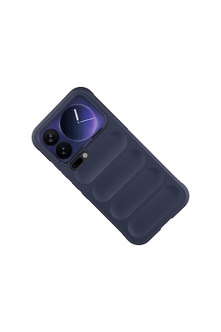 Maks Technology Mi 17 Pro Max Kılıf Esnek Tpu Oyuklu Arka Yüzey Tasarımlı Mkst Etnik Silikon Kapak - Lacivert