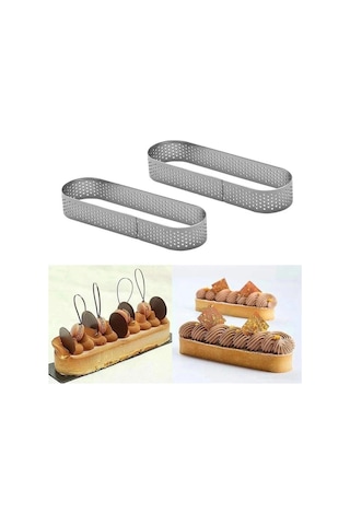 Oval Delikli Tart Kalıbı 12x4 Cm Paslanmaz Çelik Tart Halkası Profesyonel Tart, Mini Cheesecake Ve Fransız Pasta Kalıbı Diğer