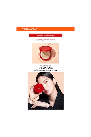 Missha Radiance Perfect Fit Cushion Fondöten SPF50+ 48 Saat Kalıcı Saten Fondöten No.23 15 ML